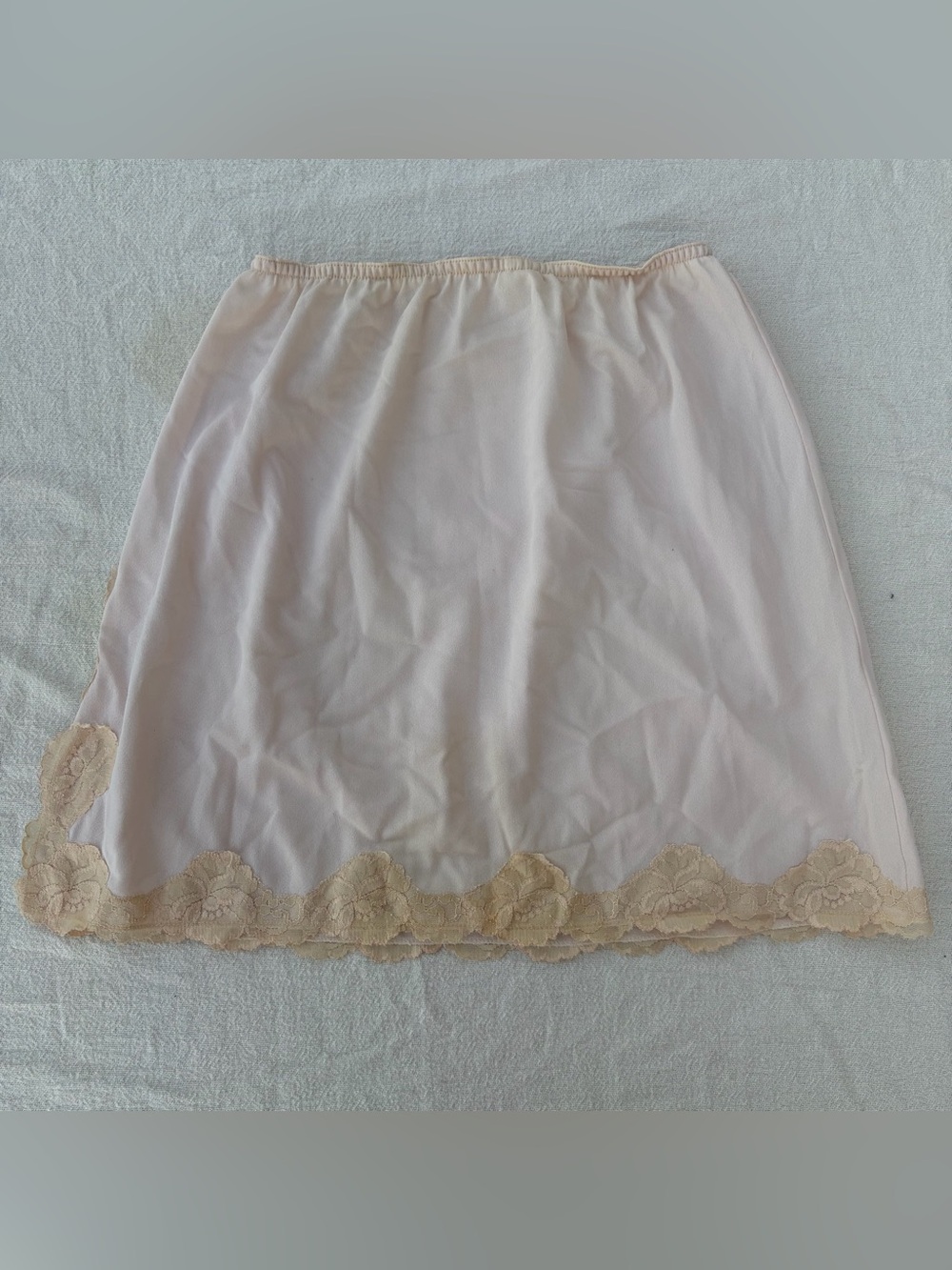 Vintage 60s Movie Star Mini Lace Slip Skirt, Coquette Cottagecore Boho Fairy - Picture 2 of 6